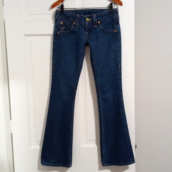 👖VTG True Religion👖 - Johnny Dark Wash Bootcut Flared Jeans - Picture 2 of 14